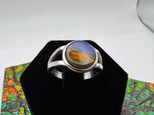 ammolite silver ring