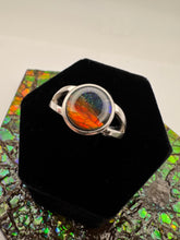 Load image into Gallery viewer, ammolite silver ring
