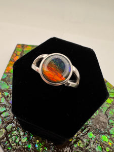 ammolite silver ring