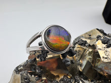 Load image into Gallery viewer, ammolite silver ring
