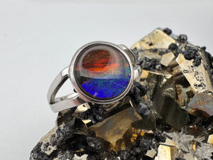 ammolite silver ring