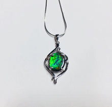 Load image into Gallery viewer, Ammolite pendant sterling silver setting
