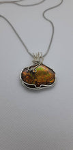 Load image into Gallery viewer, Ammolite pendant Sterling Silver wire wrap 095
