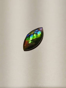 Multi-Colour Faceted Ammolite stone rainbow calibrated 20x10mm perfect for a ring or pendant