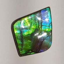 Load image into Gallery viewer, Purple/green/blue very beautiful AAA ammolite cabochon gemstone 50x38mm collector grade
