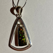 Load image into Gallery viewer, Ammolite pendant in Sterling Silver, dragon scale pattern

