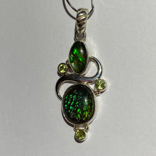 Load image into Gallery viewer, Ammolite pendant Sterling Silver with citrine (chain not included)
