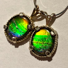 Load image into Gallery viewer, Ammolite pendant set in Sterling Silver with Beautiful rainbow colours
