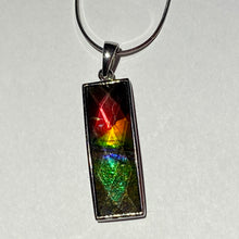Load image into Gallery viewer, Ammolite pendant faceted set in Sterling Silver
