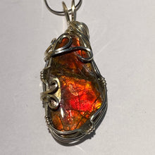Load image into Gallery viewer, Ammolite pendant Sterling Silver Wire Wrap
