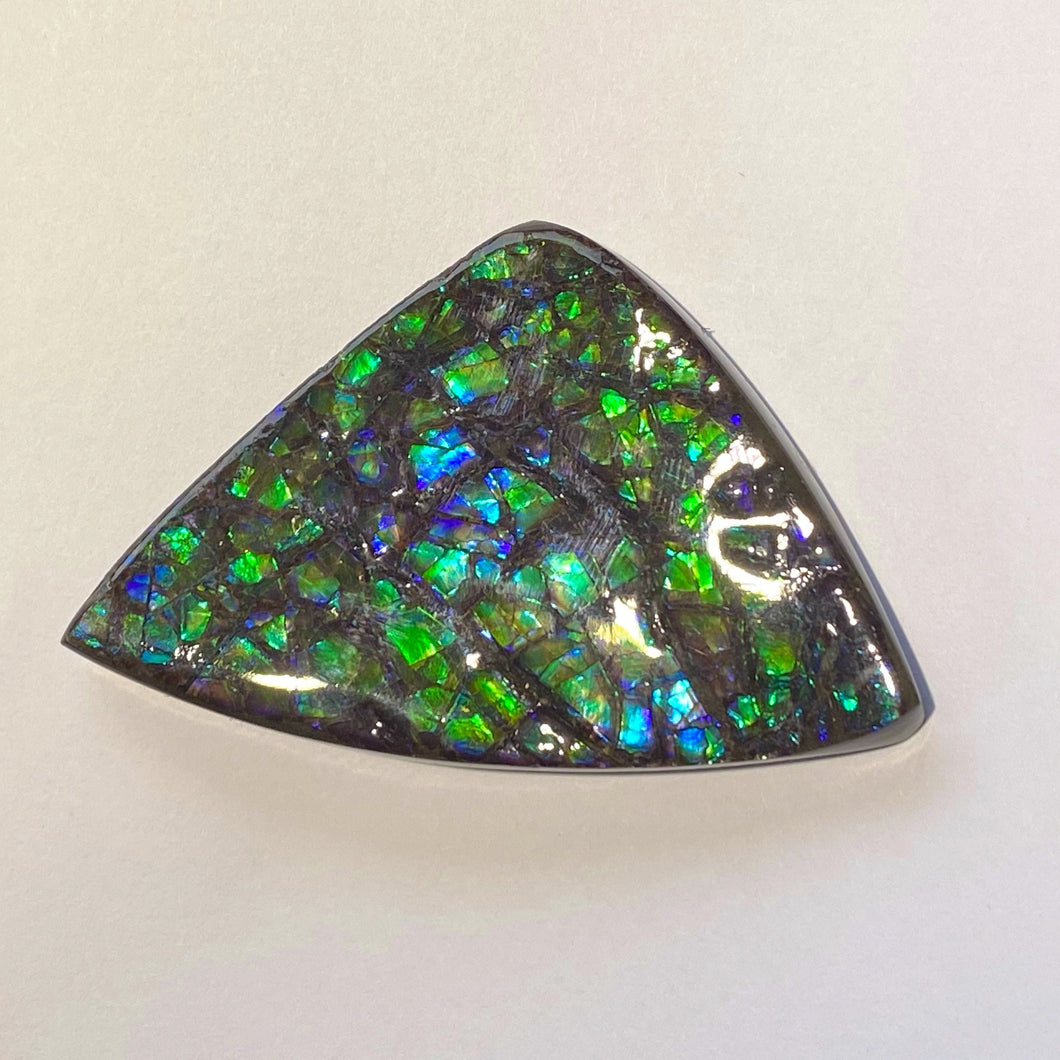 Beautiful purple/green dragonskin free form ammolite gemstone 64x41 mm