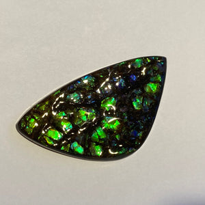 Beautiful green /blue/aqua specks of gold dragon skin ammolite